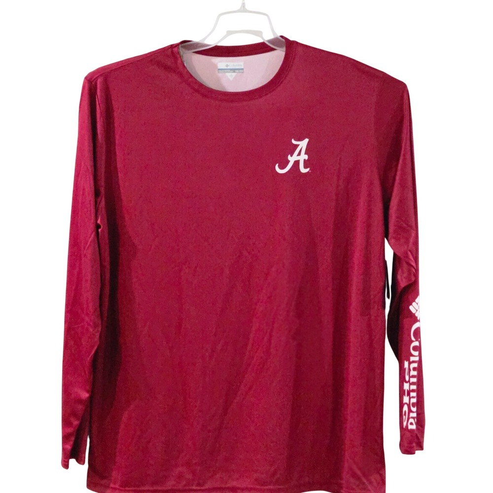 Columbia PHG Alabama Crimson Tide Mens XXL Red Long Sleeve Performance Shirt NEW